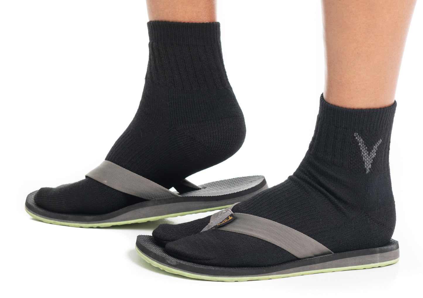 Black Woo Toe Socks