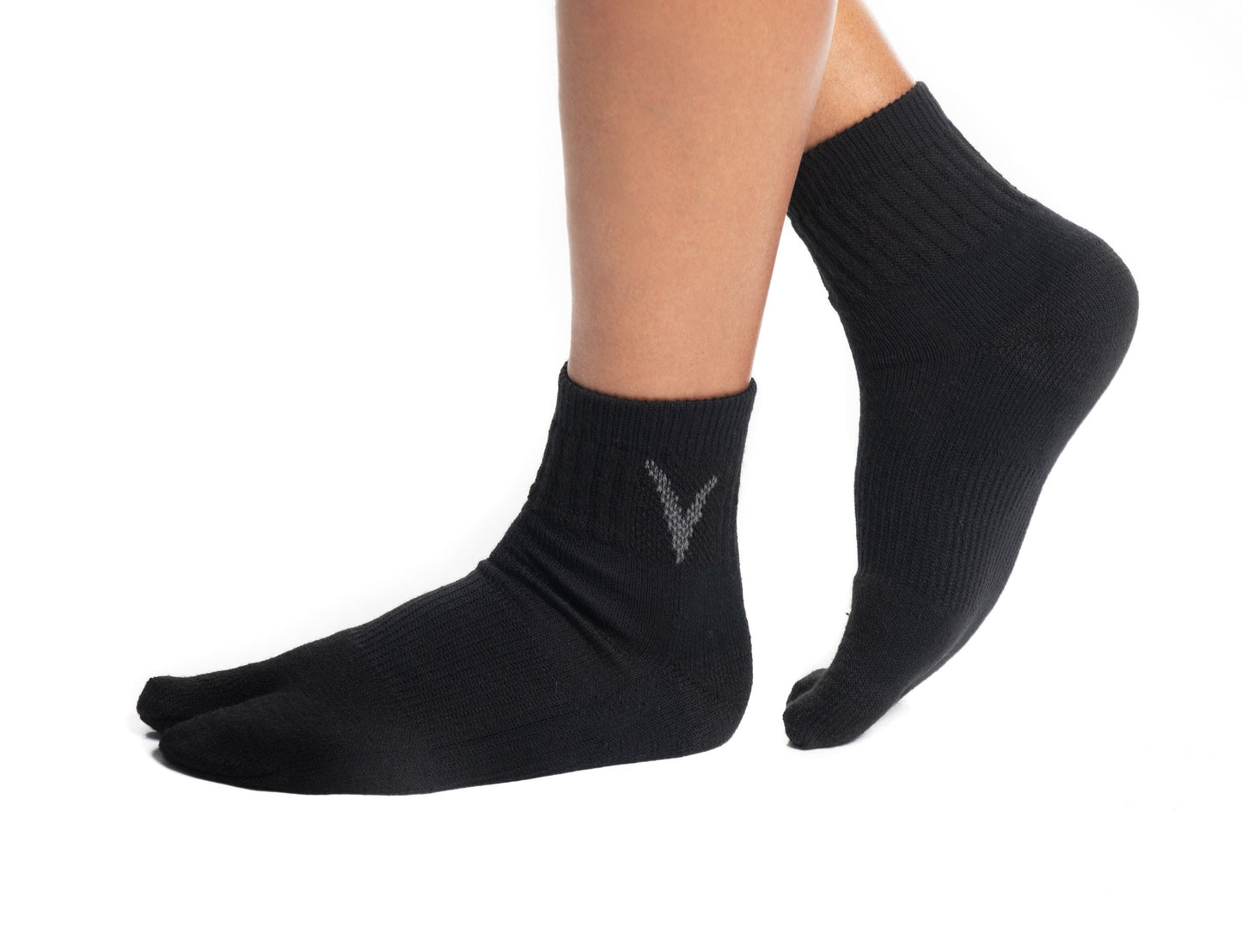 Black Woo Toe Socks