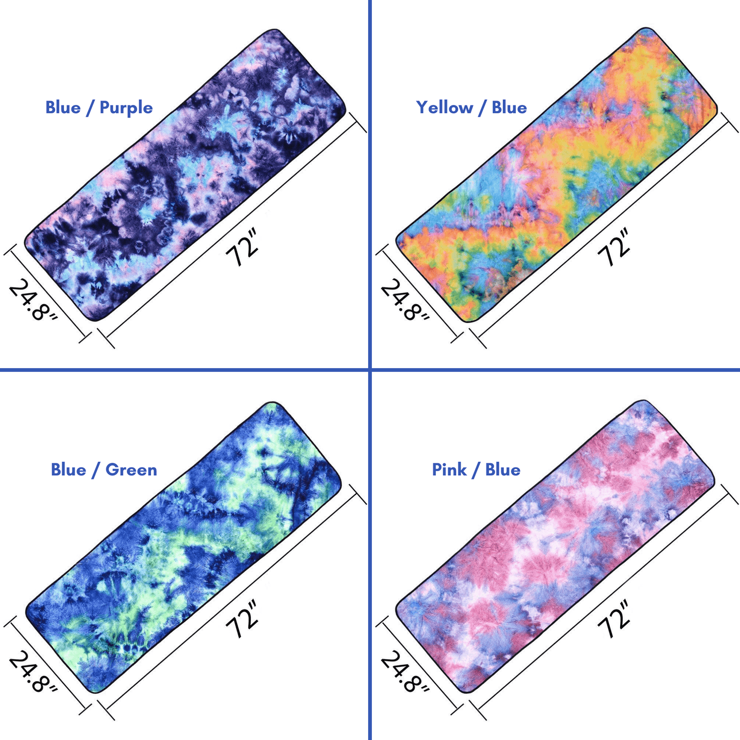 Tie Dye Yoga Mat Towel