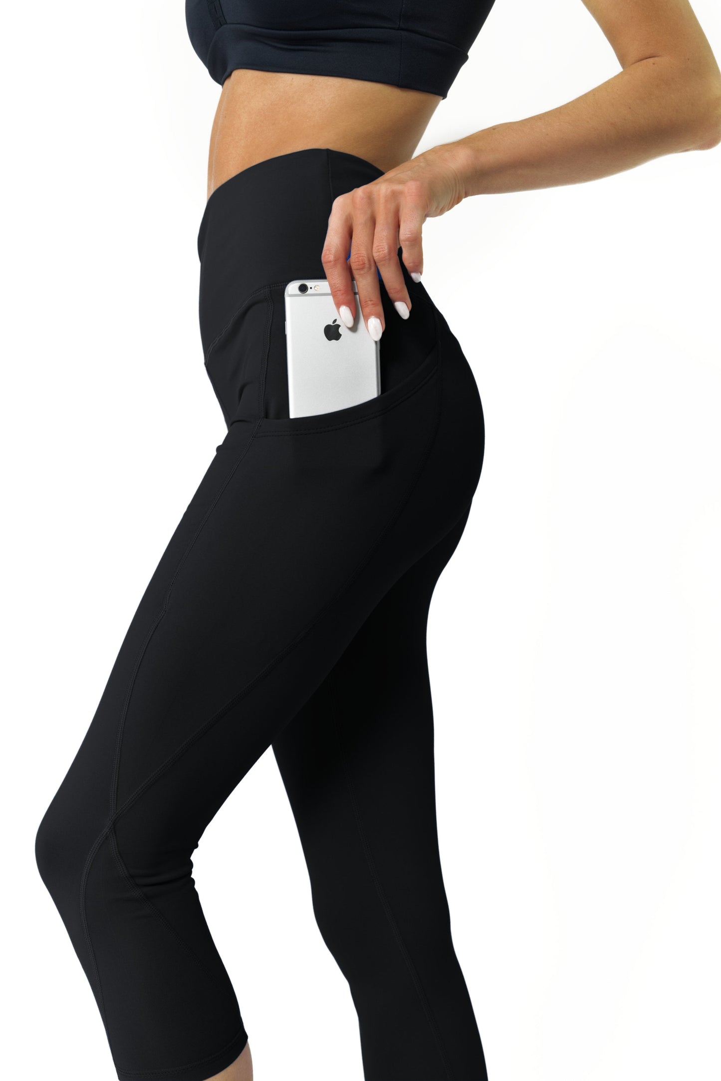 Yoga Capri Leggings - Black