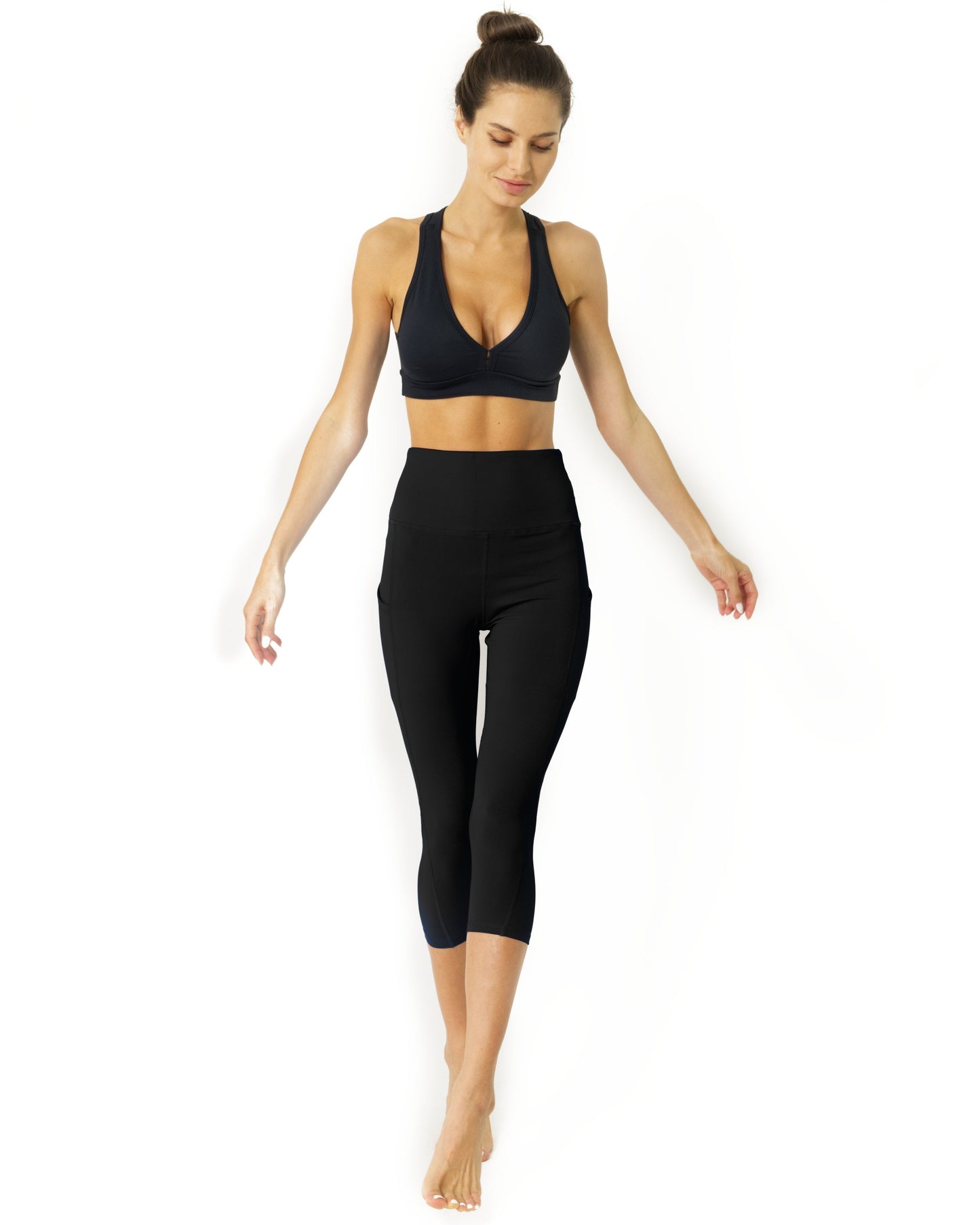 Yoga Capri Leggings - Black