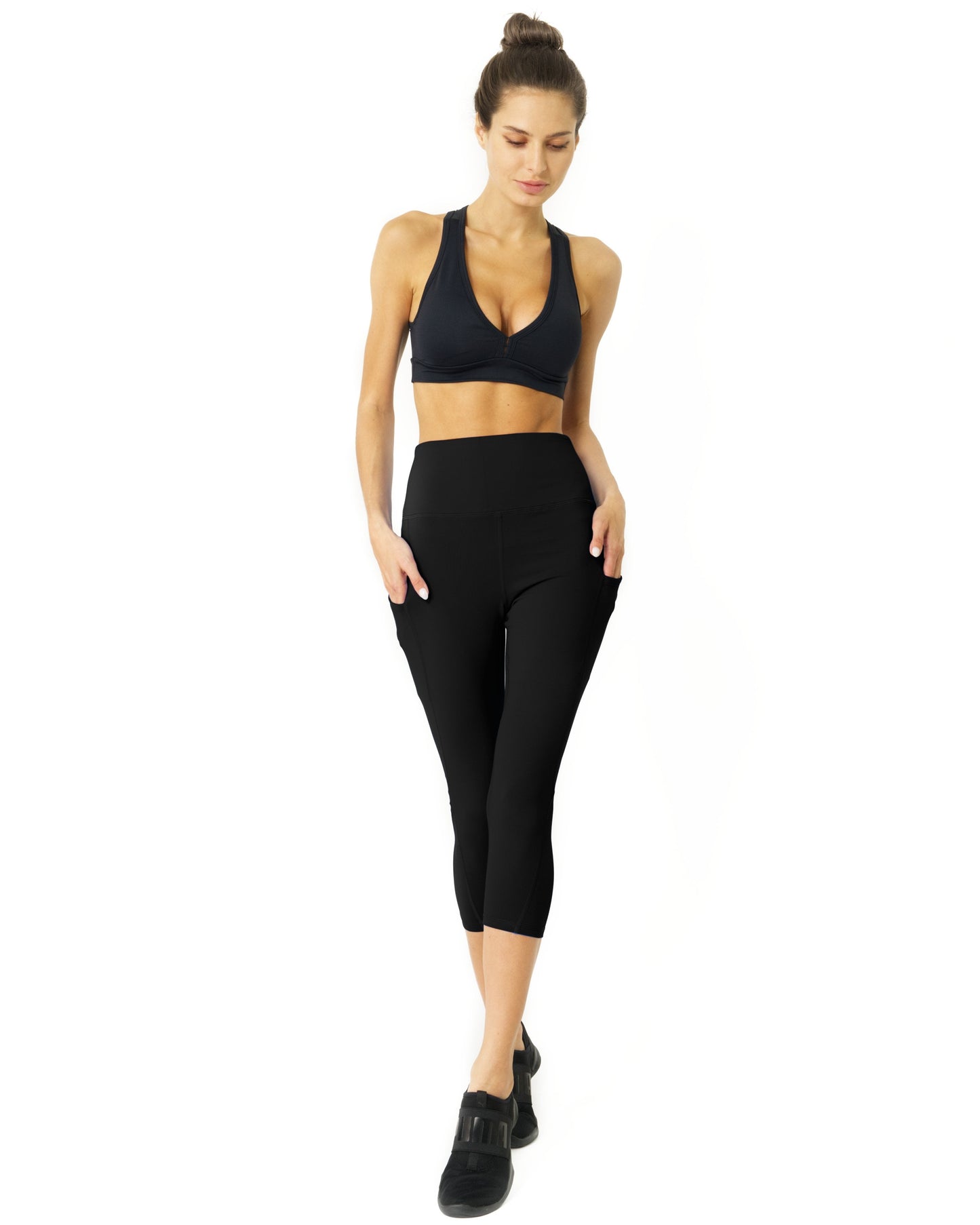 Yoga Capri Leggings - Black