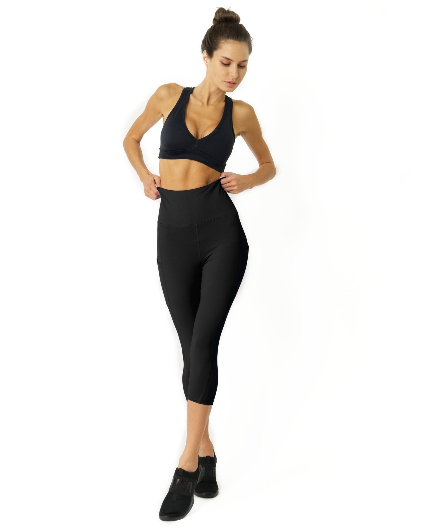 Yoga Capri Leggings - Black